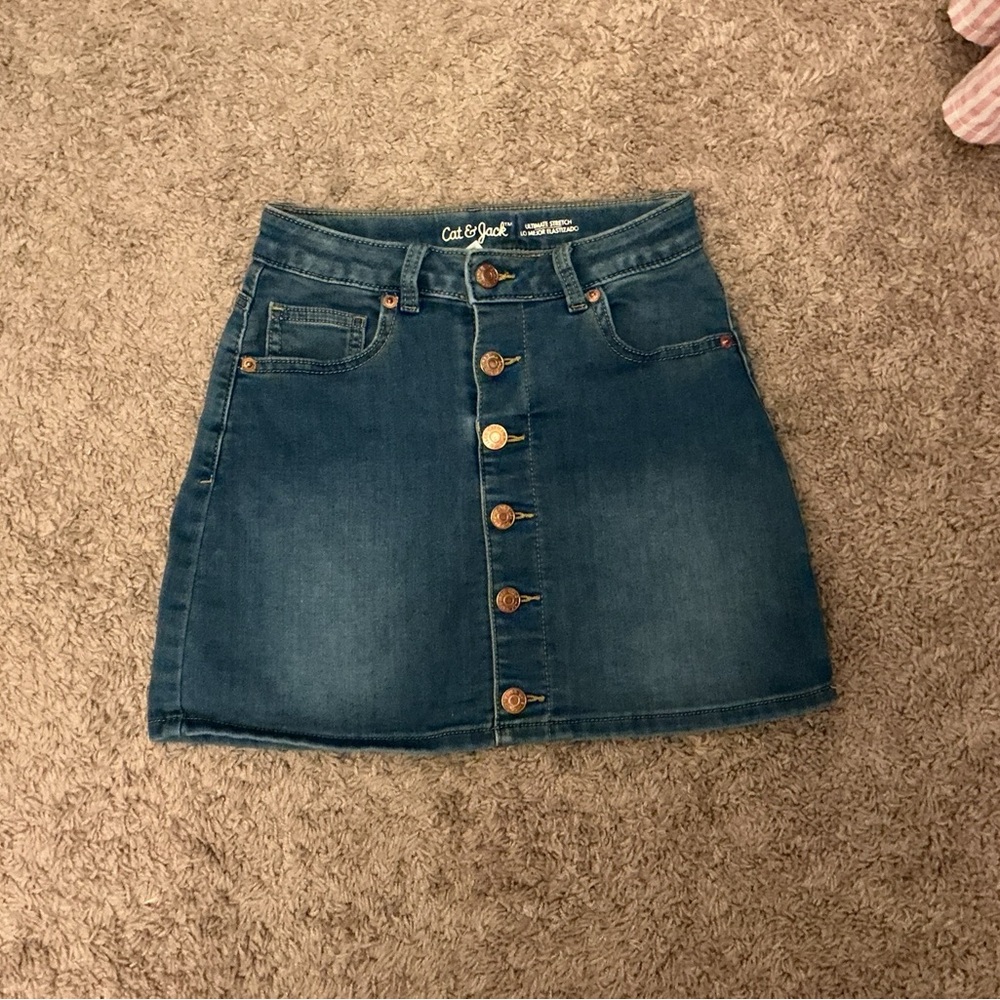 NWOT - Cat & Jack GIRLS A-Line Denim Skirt - SZ 8
